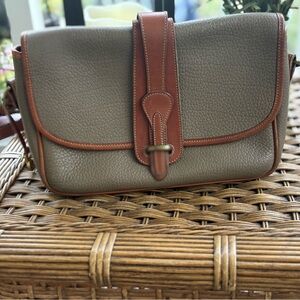 Vintage Dooney & Bourke Gray and Brown Crossbody Bag